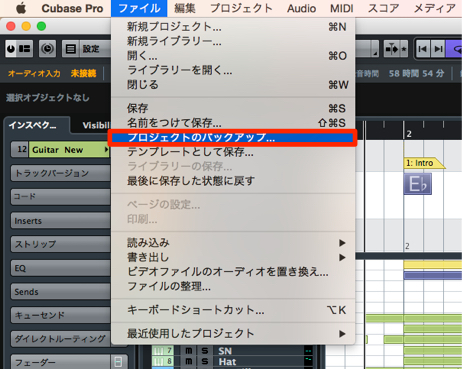 プロジェクトバックアップ