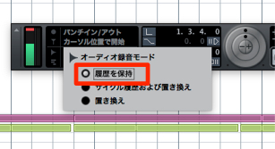 履歴を保持 レコーディング