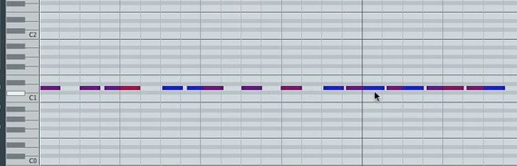 MIDIノートの変換後