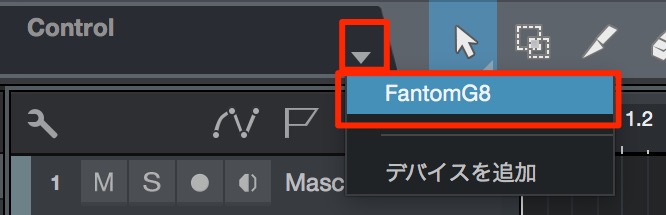 MIDIコントローラ選択