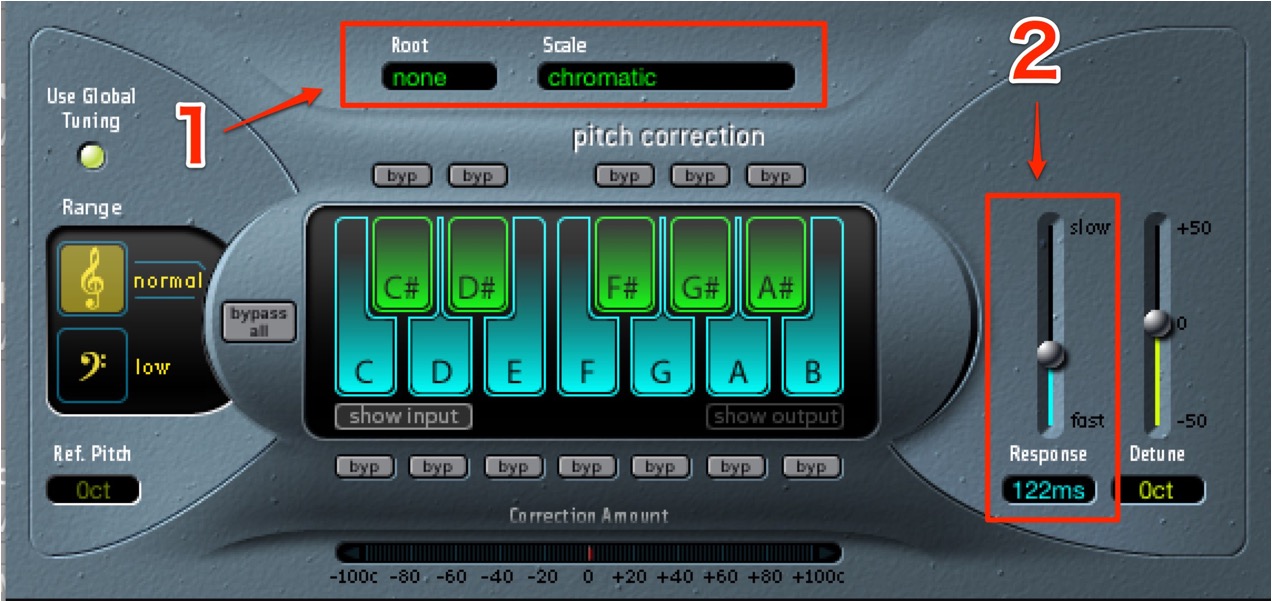 pitchcorrection設定