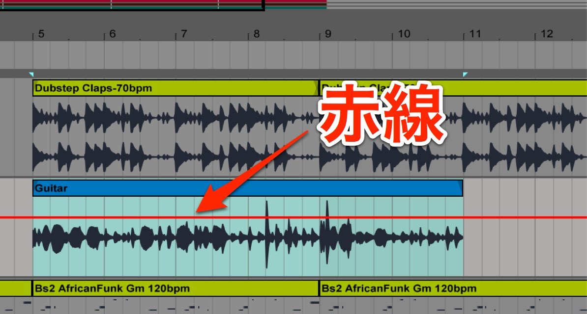 ボリューム赤線