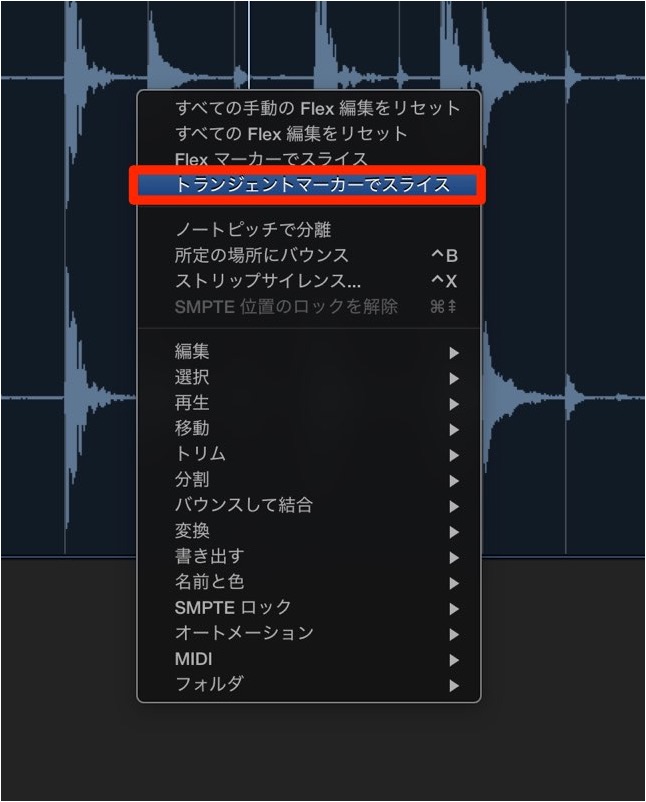 トランジェントマーカーのスライス