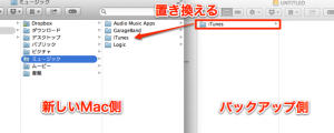 バックアップを戻す