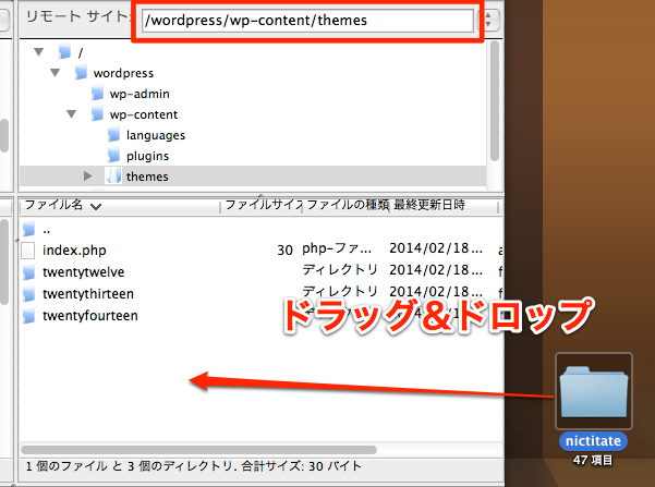 Wordpressフォルダ