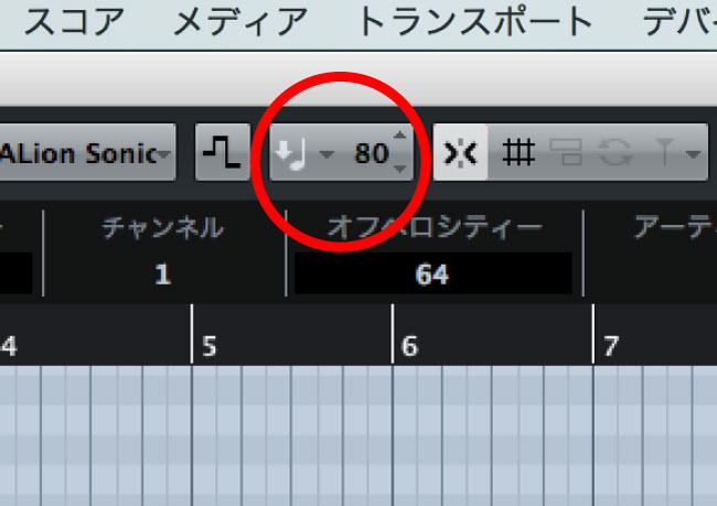 挿入時ベロシティー