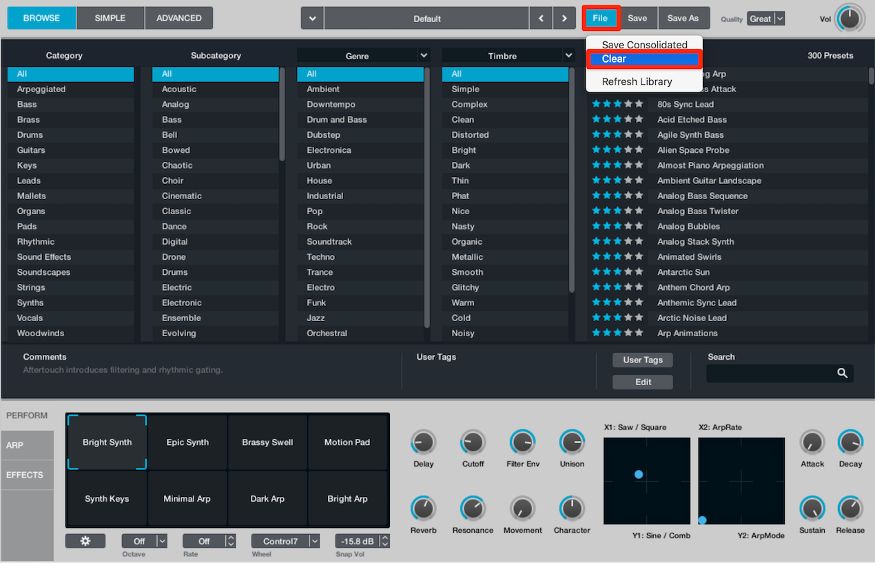 Preset-clear