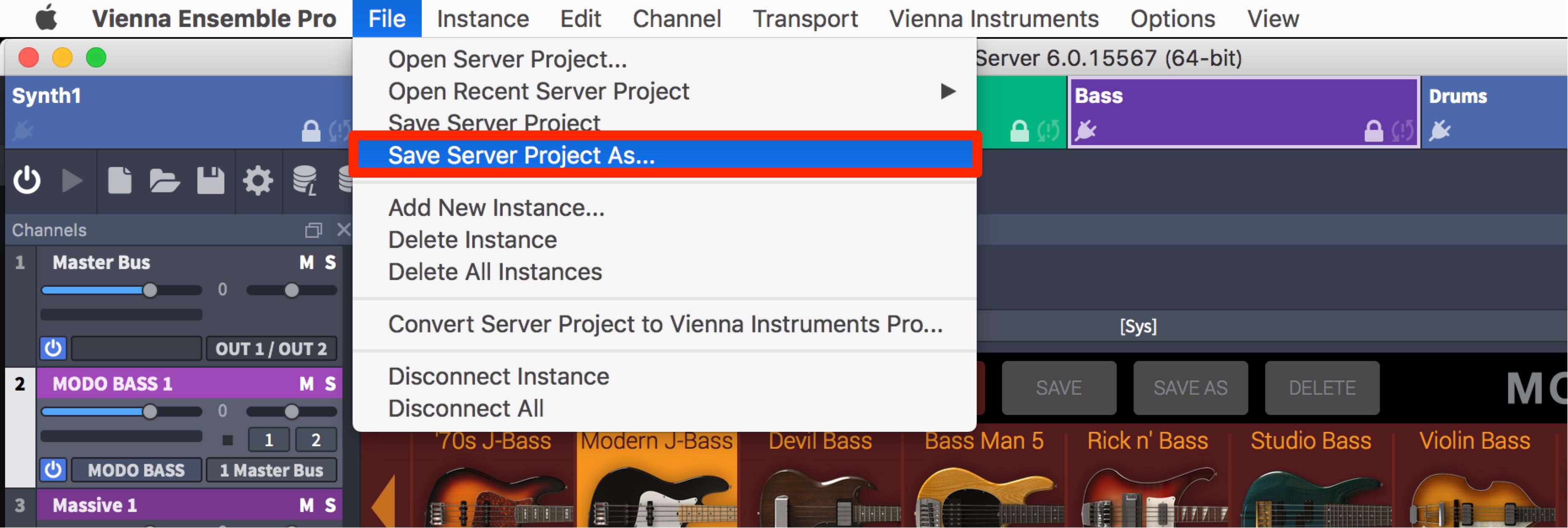 Save Server Ptoject As