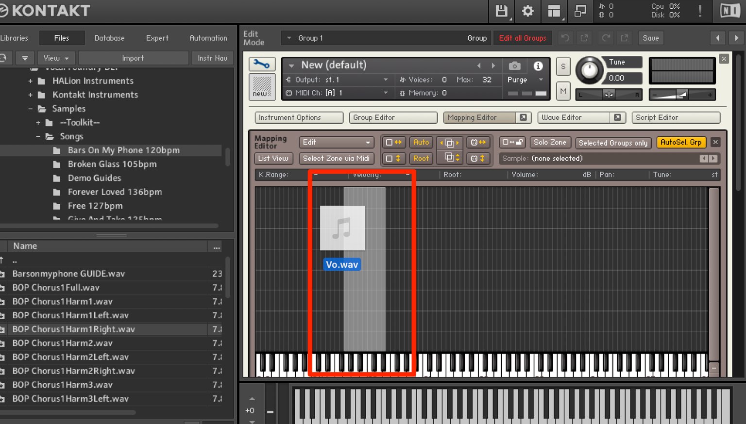 Sample key