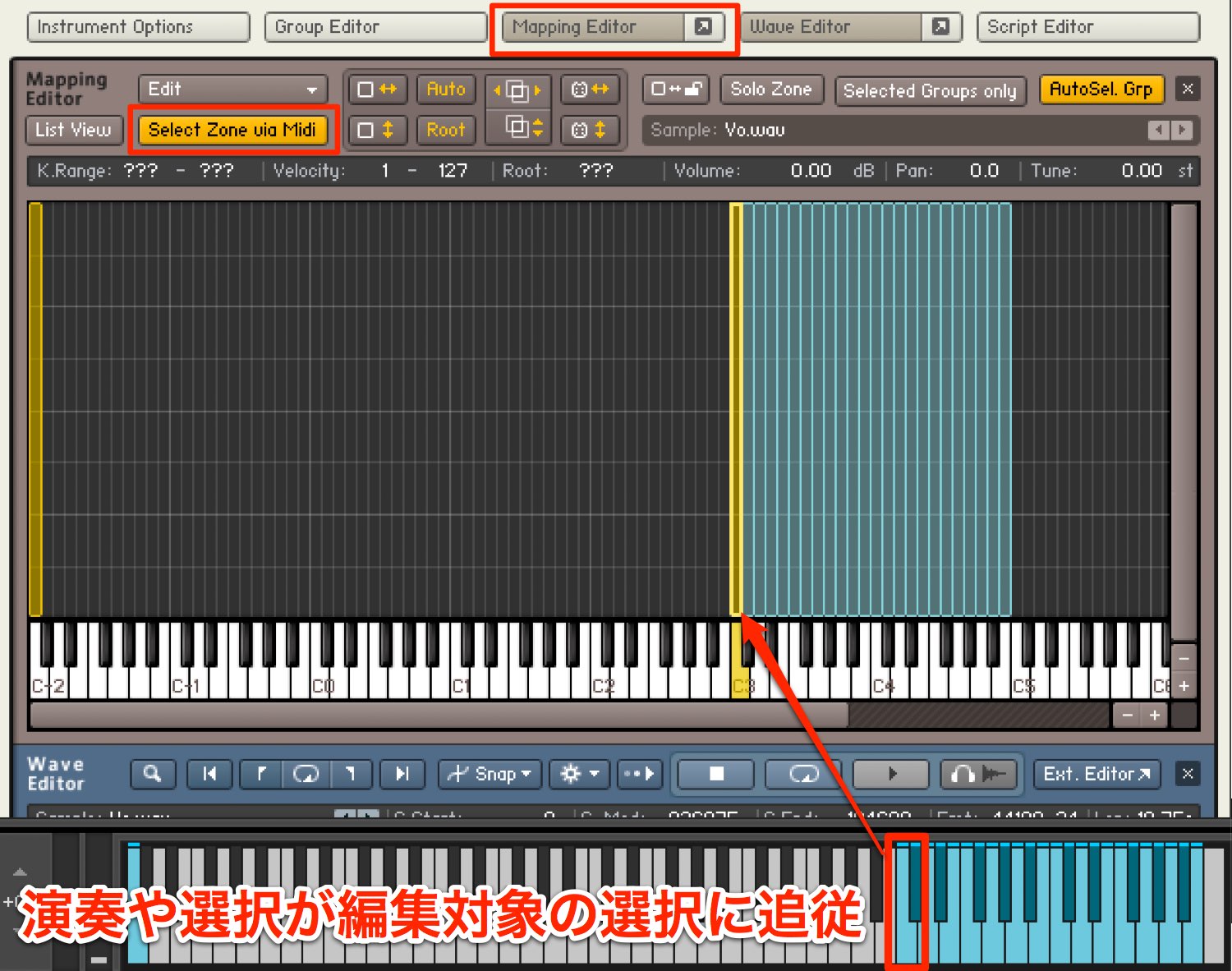 Select Zone via Midi