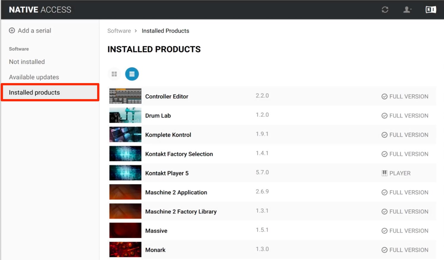Installed products