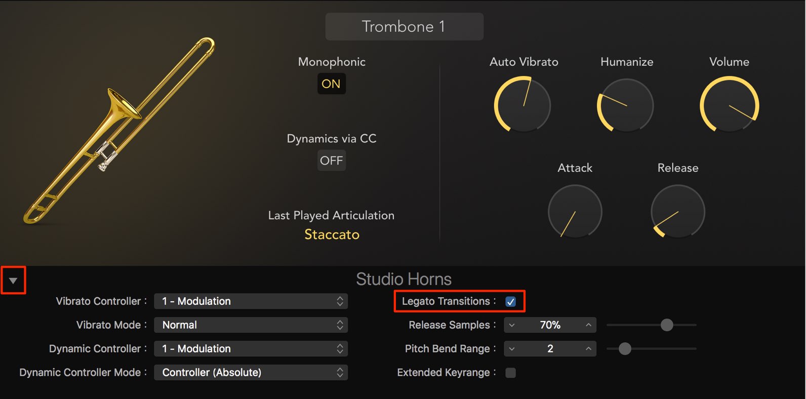 Legato Transitions