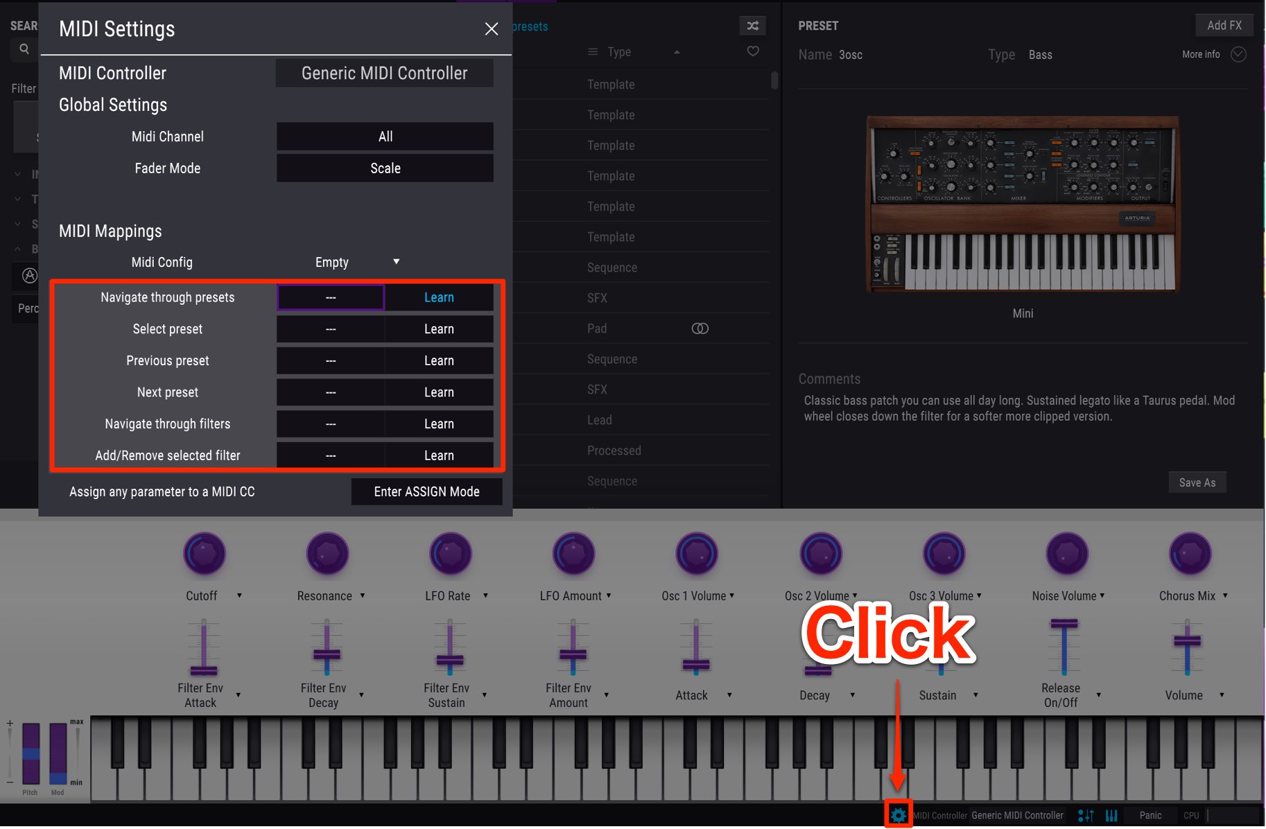 AnalogLab MIDI Mapping