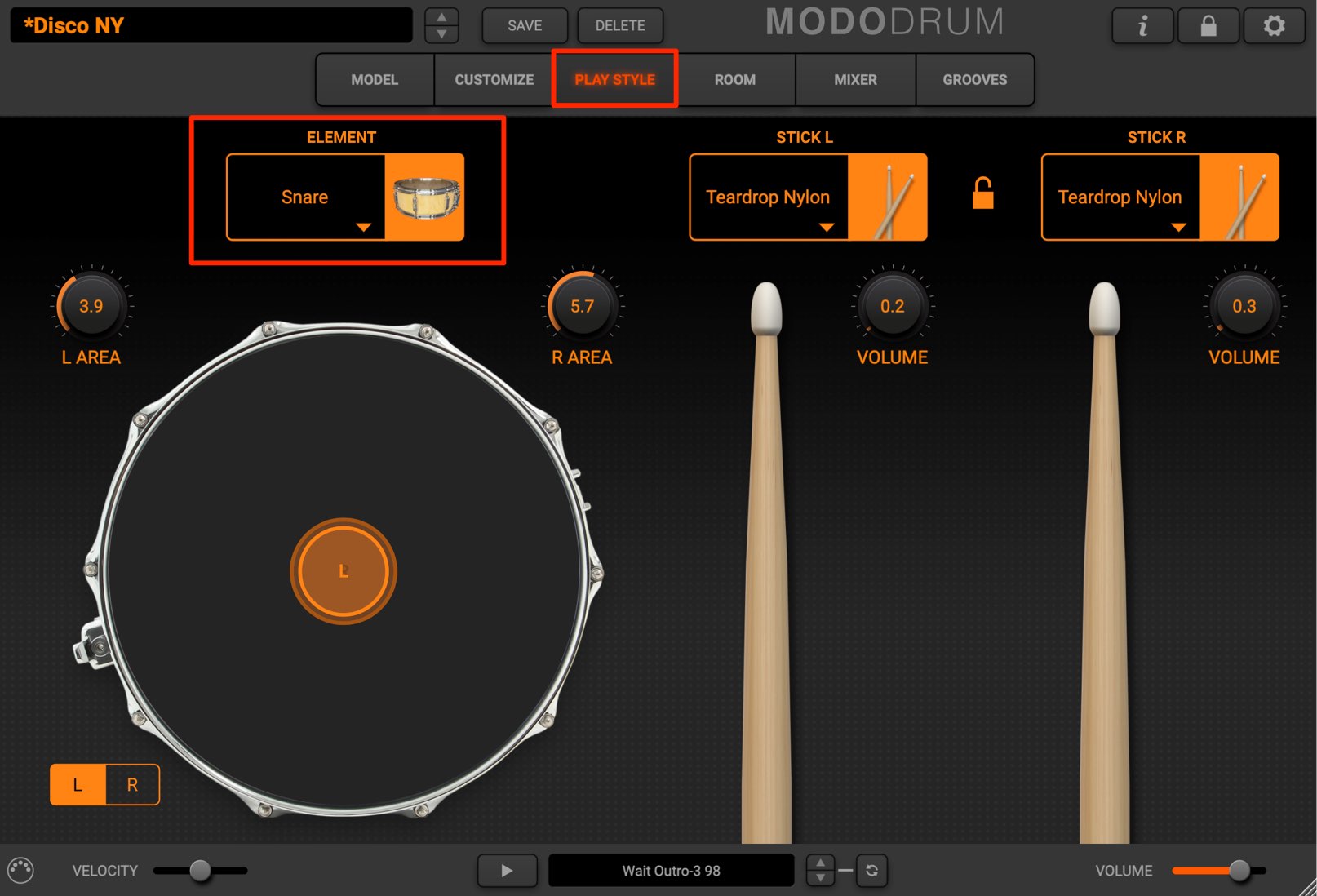 PLAY STYLE MODO DRUM