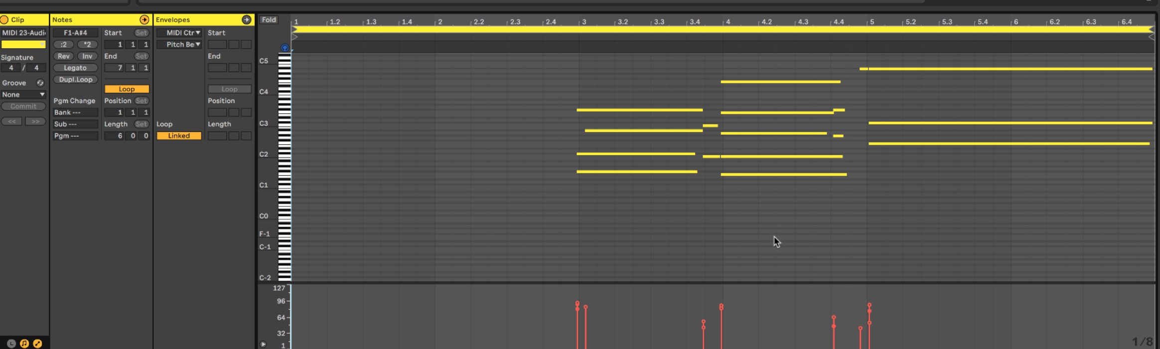 MIDI変換後 オーディオから