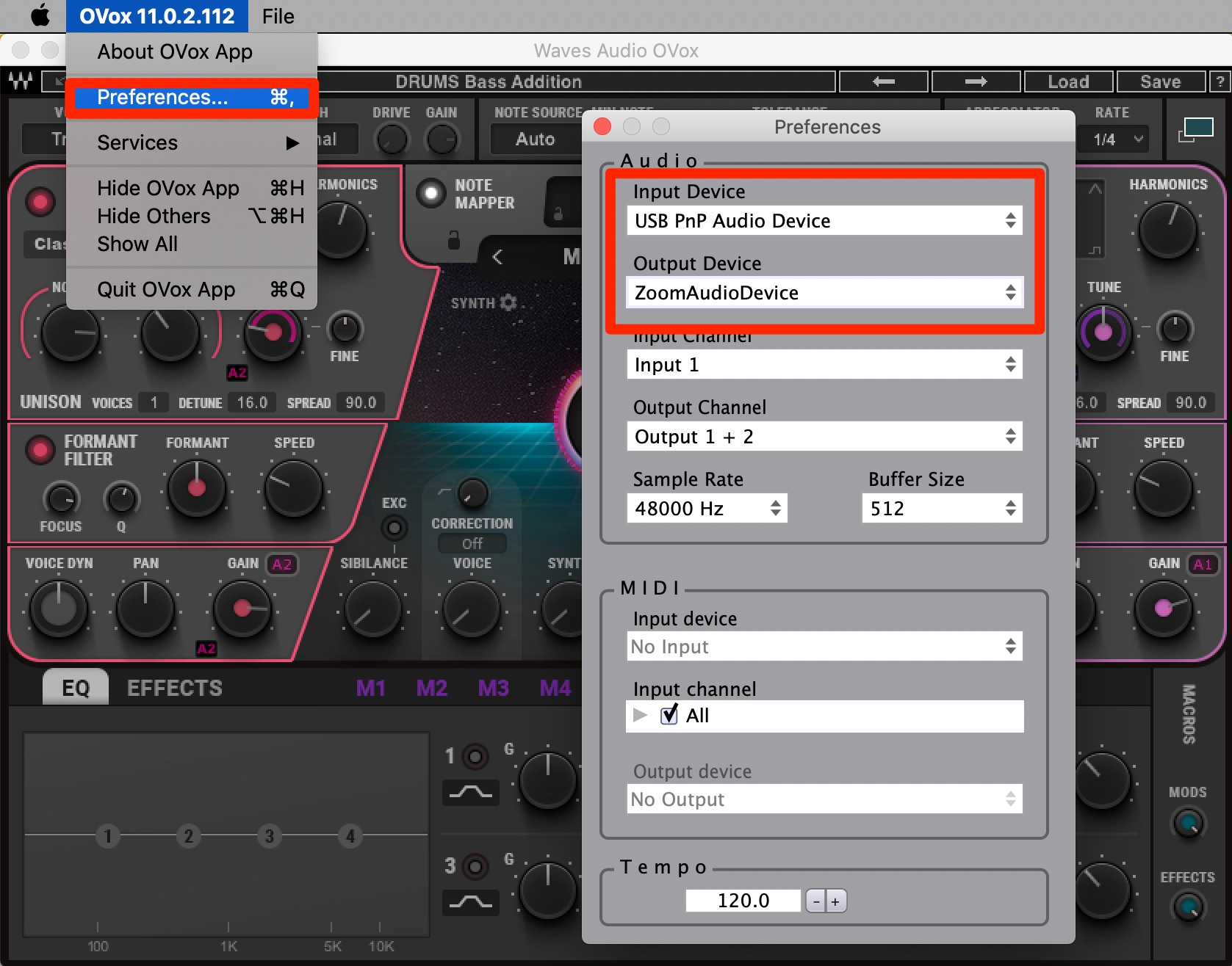 OVox Setting Audio
