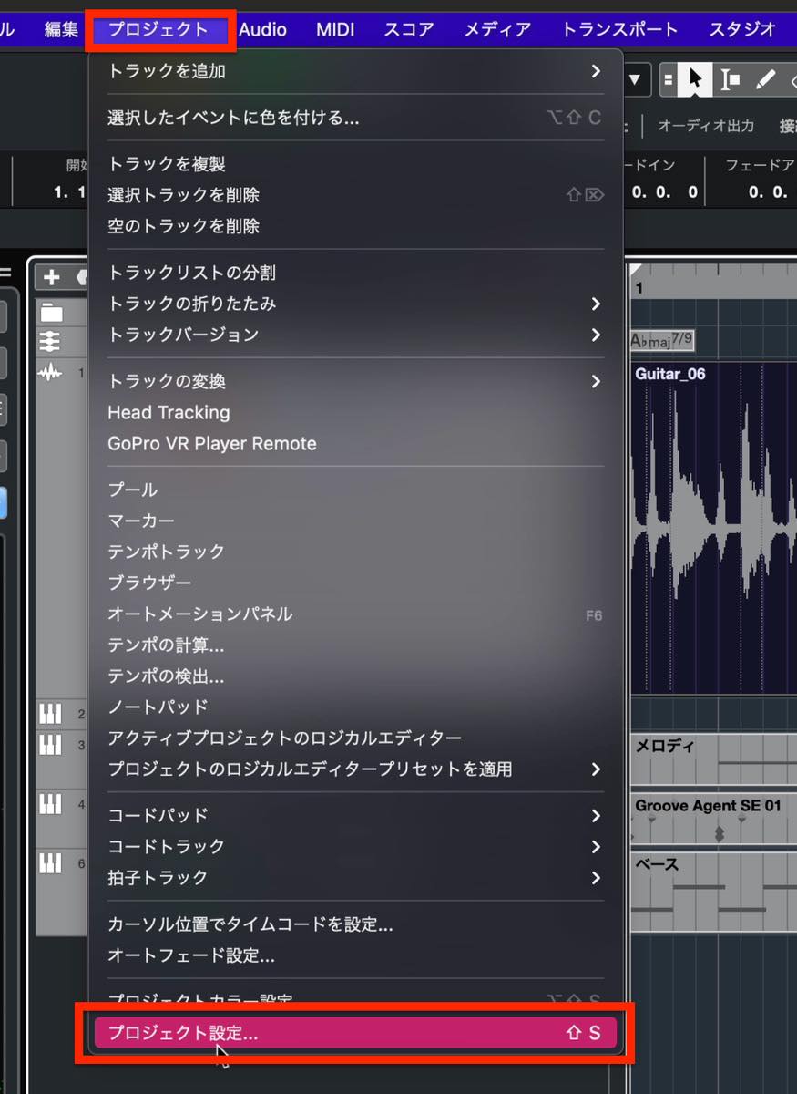 project menu