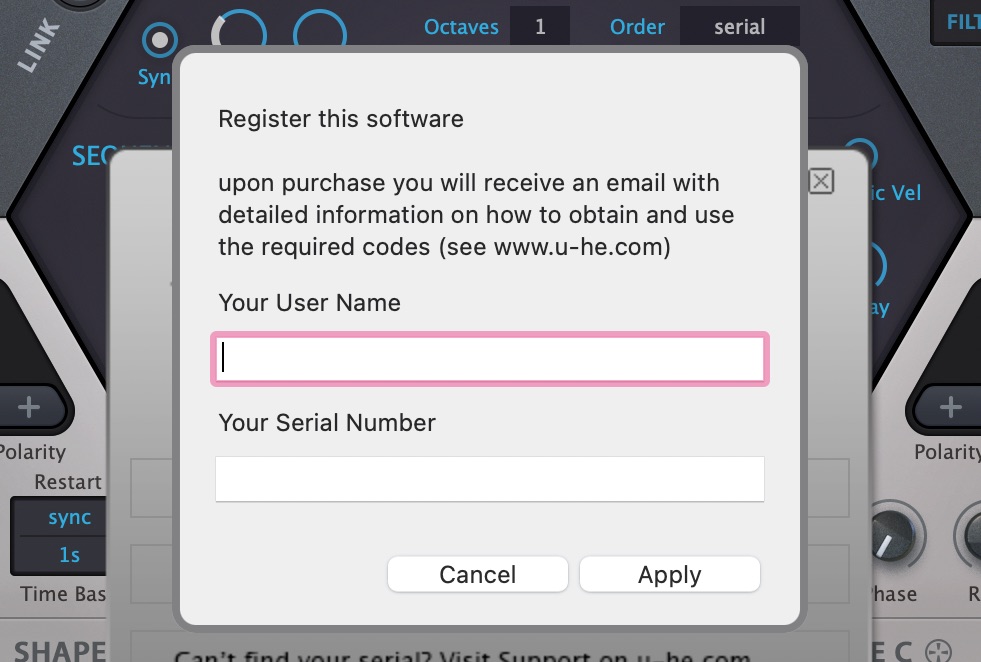 enter your registration codes